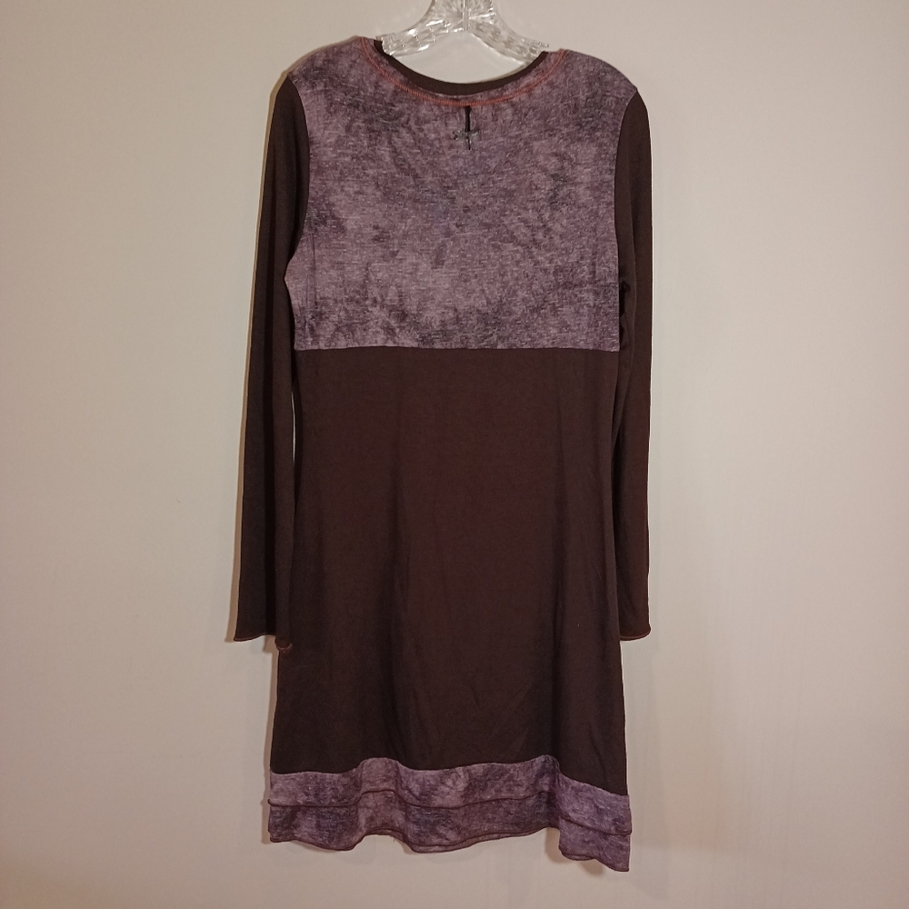 Kessley Mixed Media Tunnic Dress Lagenlook Art To Wear Size L - Picture 2 of 7